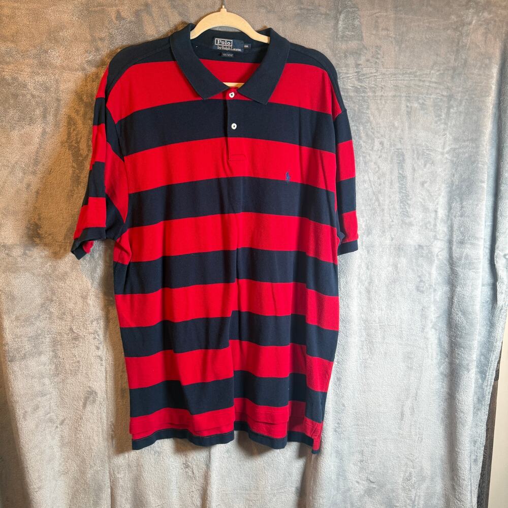 Lot 2 Vintage Polo Ralph Lauren Striped Polo Shirts Mens XXL Pony Logo - Picture 6 of 10